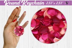 Valentines day Round Keychain | Rose petals Product Image 1