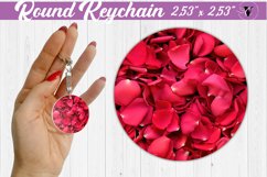 Valentines day Round Keychain | Rose petals Product Image 1