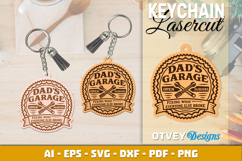Keychain Dad's Garage Lasercut Product Image 2