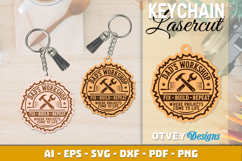 Keychain Dad's Garage Lasercut Product Image 2