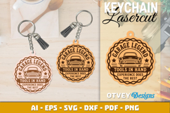 Keychain Dad's Garage Lasercut Product Image 2