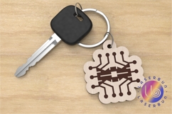 Digital Chip Microchip Keychain SVG Laser Engraving Product Image 1