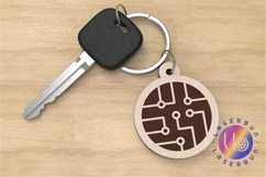 Laser Cut Microchip Keychain SVG Circuit Board Pattern Product Image 1
