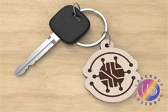 Microchip Circuit Keychain SVG for Laser Cutting Files Product Image 1