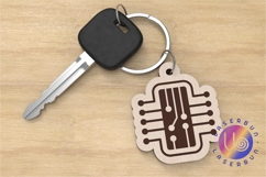 Microchip Keychain Laser Cut SVG Circuit Engraving File Product Image 1