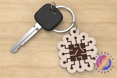 Engraved Circuit Chip SVG Microchip Keychain for Laser Product Image 1
