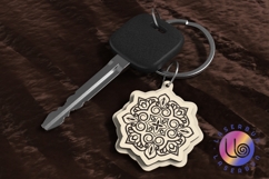 Intricate Mandala Keyring SVG File Laser Cut Engraving Product Image 1