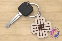 Microchip Keychain SVG Laser Cut Design Product Image 1