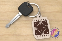 Microchip Circuit Board SVG Keychain Laser Cut Design Product Image 1