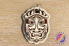 Polynesian Mask SVG - Laser Keychain Template Product Image 1