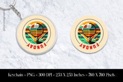 Funday Keychain Sublimation Design PNG Product Image 1