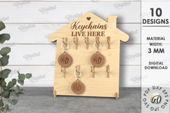 Keychain Display Bundle Laser Cut. Keyring Holder Stand SVG Product Image 17