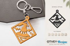 Halloween Keychain Lasercut | Halloween Jewelry Template Product Image 1