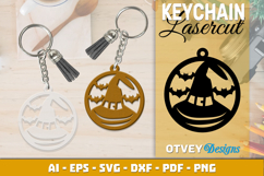 Halloween Keychain Lasercut | Halloween Jewelry Template Product Image 2