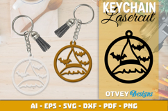 Halloween Keychain Lasercut | Halloween Jewelry Template Product Image 1