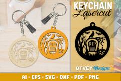 Halloween Keychain Lasercut | Halloween Jewelry Template Product Image 1