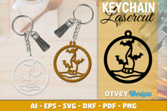 Halloween Keychain Lasercut | Halloween Jewelry Template Product Image 1
