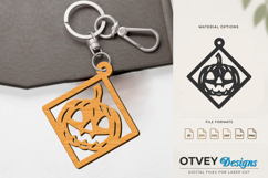 Halloween Keychain Lasercut | Halloween Jewelry Template Product Image 1
