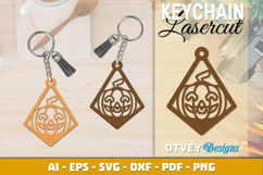 Halloween Keychain Lasercut | Halloween Jewelry Template Product Image 2