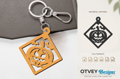 Halloween Keychain Lasercut | Halloween Jewelry Template Product Image 1