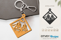 Halloween Keychain Lasercut | Halloween Jewelry Template Product Image 3