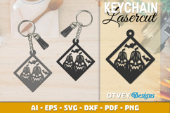 Halloween Keychain Lasercut | Halloween Jewelry Template Product Image 1