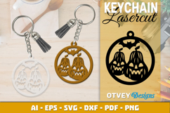Halloween Keychain Lasercut | Halloween Jewelry Template Product Image 1