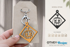 Halloween Keychain Lasercut | Halloween Jewelry Template Product Image 1