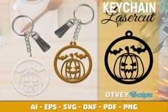 Halloween Keychain Lasercut | Halloween Jewelry Template Product Image 1