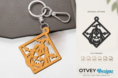 Halloween Keychain Lasercut | Halloween Jewelry Template Product Image 1