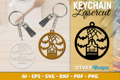Halloween Keychain Lasercut | Halloween Jewelry Template Product Image 3