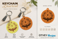 Halloween Keychain Lasercut | Halloween Jewelry Template Product Image 1