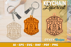 Halloween Keychain Lasercut | Halloween Jewelry Template Product Image 1
