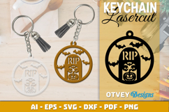 Halloween Keychain Lasercut | Halloween Jewelry Template Product Image 4