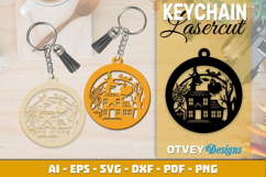 Halloween Keychain Lasercut | Halloween Jewelry Template Product Image 6
