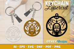 Halloween Keychain Lasercut | Halloween Jewelry Template Product Image 7