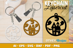 Halloween Keychain Lasercut | Halloween Jewelry Template Product Image 9