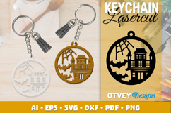Halloween Keychain Lasercut | Halloween Jewelry Template Product Image 10