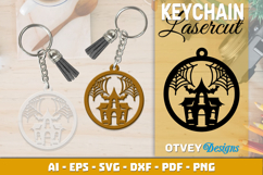 Halloween Keychain Lasercut | Halloween Jewelry Template Product Image 1