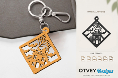 Halloween Keychain Lasercut | Halloween Jewelry Template Product Image 1