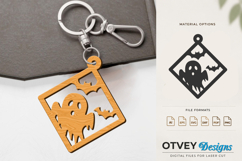 Halloween Keychain Lasercut | Halloween Jewelry Template Product Image 3