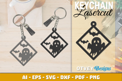 Halloween Keychain Lasercut | Halloween Jewelry Template Product Image 2