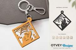 Halloween Keychain Lasercut | Halloween Jewelry Template Product Image 1