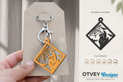 Halloween Keychain Lasercut | Halloween Jewelry Template Product Image 3