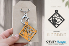 Halloween Keychain Lasercut | Halloween Jewelry Template Product Image 3
