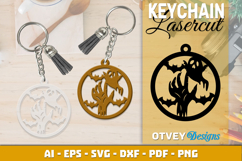 Halloween Keychain Lasercut | Halloween Jewelry Template Product Image 3