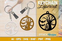 Halloween Keychain Lasercut | Halloween Jewelry Template Product Image 1