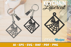 Halloween Keychain Lasercut | Halloween Jewelry Template Product Image 2