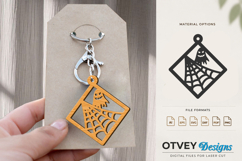 Halloween Keychain Lasercut | Halloween Jewelry Template Product Image 3