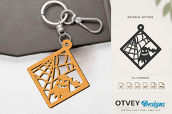 Halloween Keychain Lasercut | Halloween Jewelry Template Product Image 3